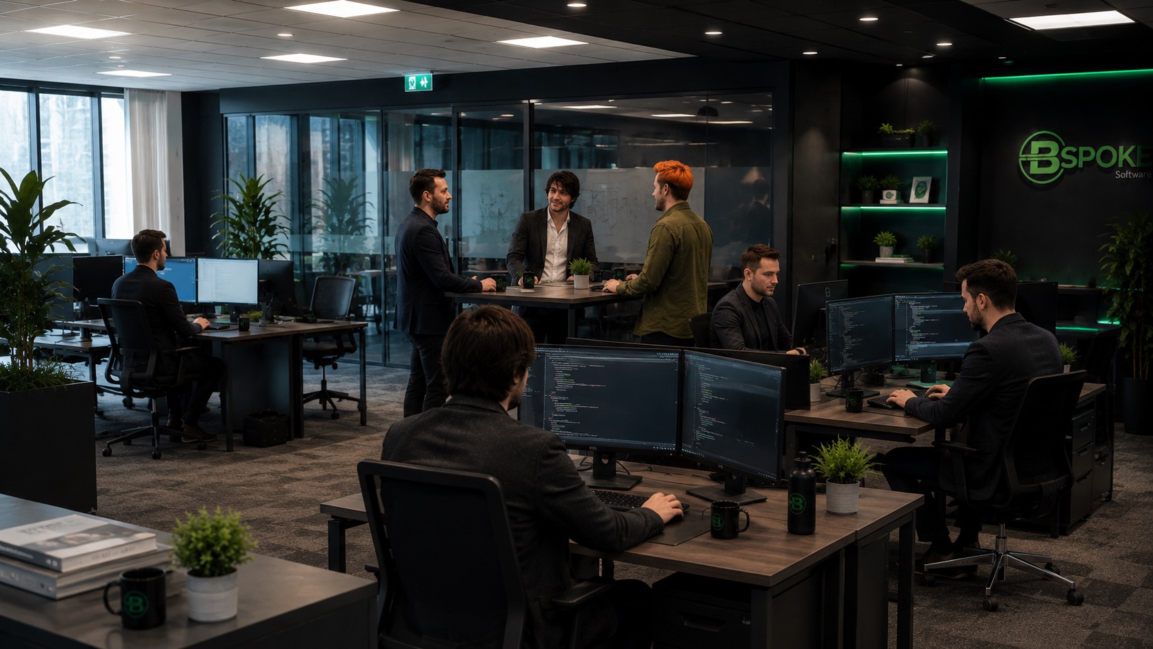 BSPOKE team working in the office